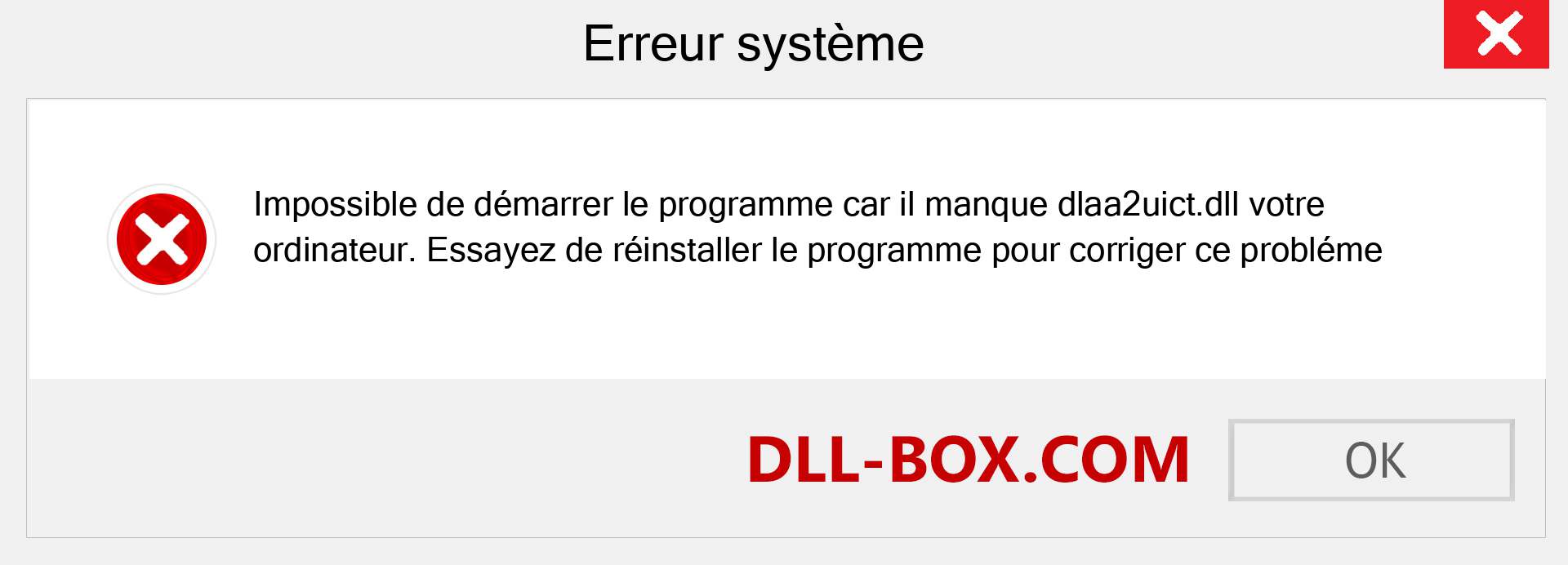 Le fichier dlaa2uict.dll est manquant ?. Télécharger pour Windows 7, 8, 10 - Correction de l'erreur manquante dlaa2uict dll sur Windows, photos, images